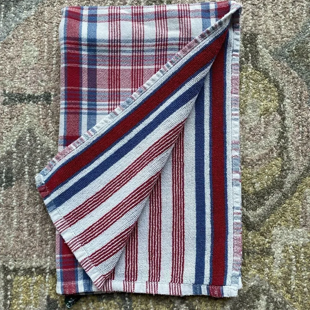 Ralph Lauren Plaid over Striped Hand Towel